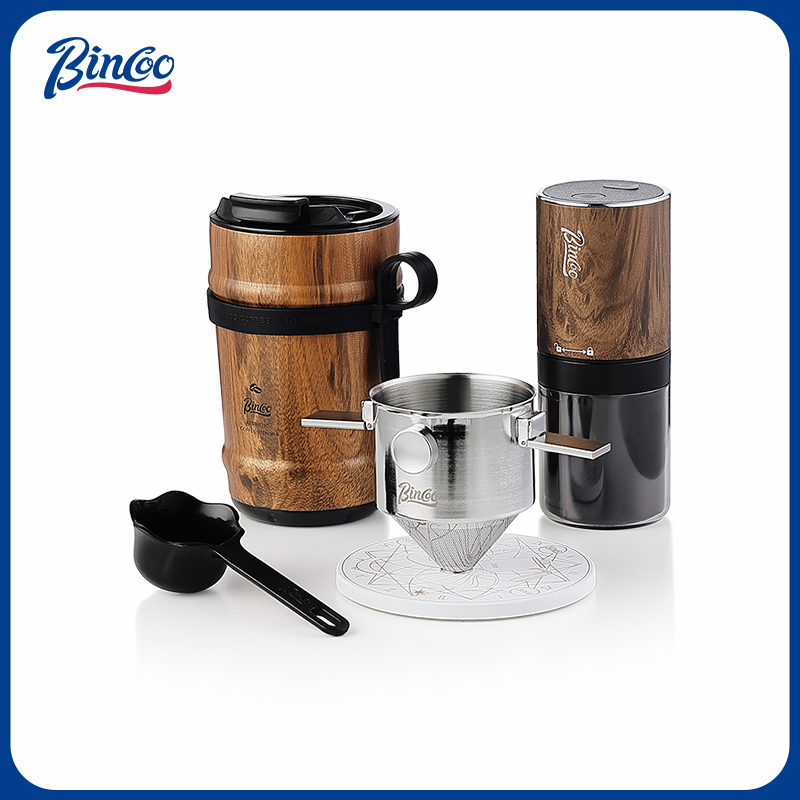 Bincoo咖啡滤杯不锈钢过滤网漏斗手冲器具套装免水洗折叠过滤器