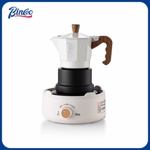 Bincoo三阀咖啡摩卡壶双阀家用可明火煮咖啡意式咖啡壶套装