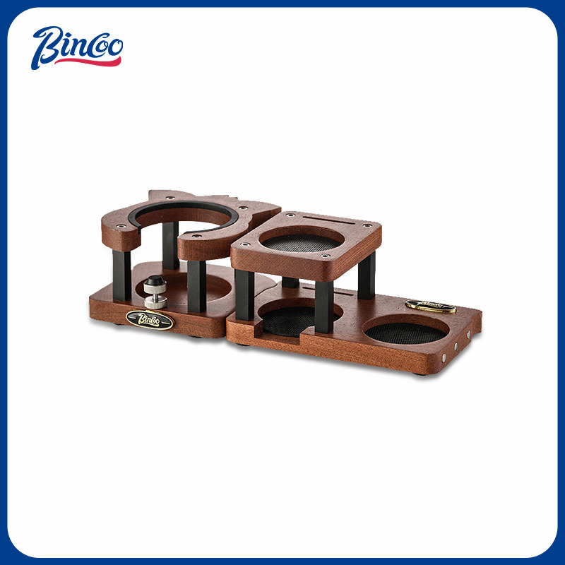 Bincoo咖啡压粉底座布粉器压粉锤多功能收纳带磁实木手柄填压座