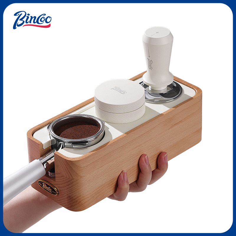 Bincoo咖啡压粉锤布粉器实木底座意式咖啡机配套器具套装51/ 58mm