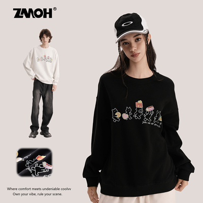 圆领情侣卫衣美式休闲上衣