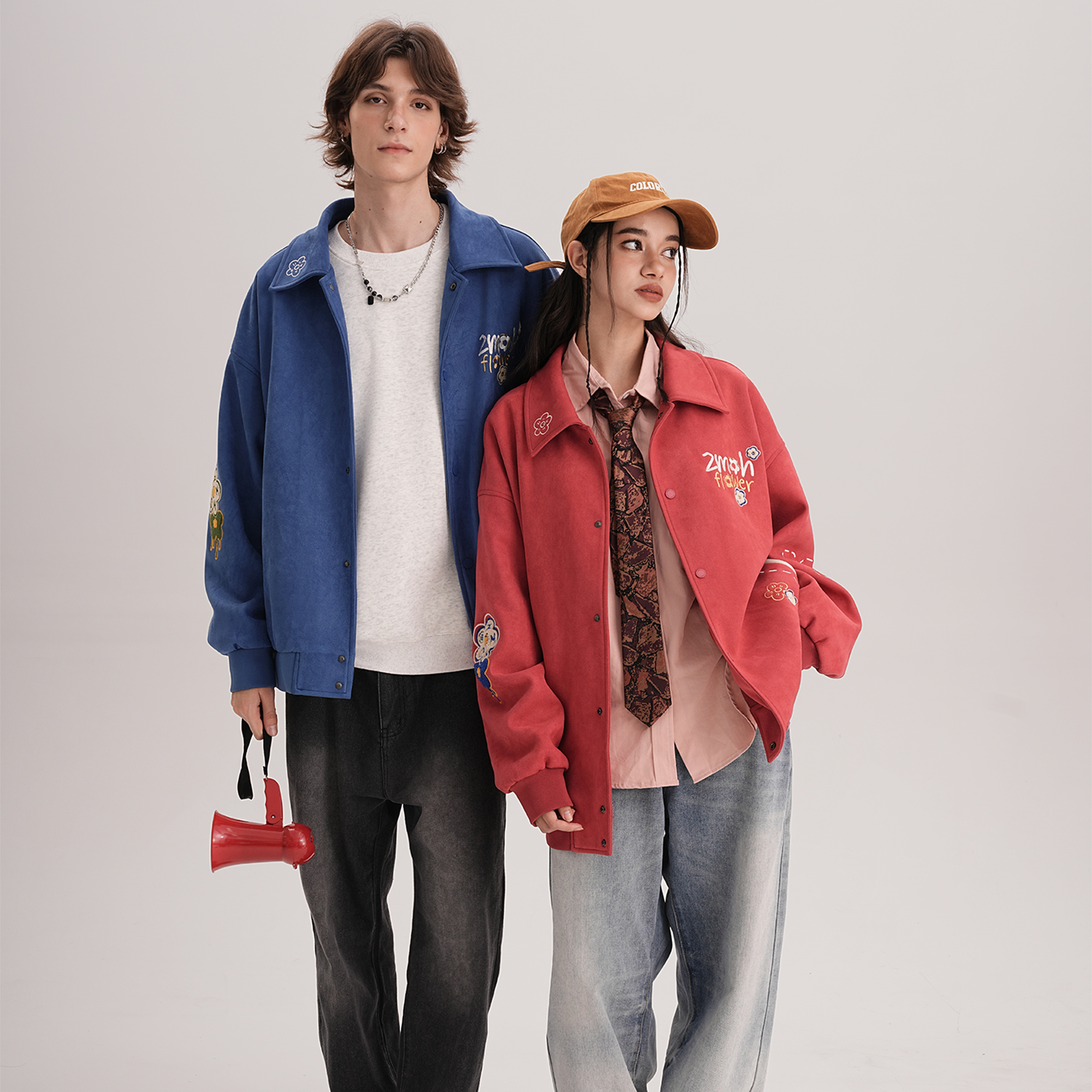 ZMOH男士棒球服入秋外套女生加厚冬装休闲刺绣情侣美式飞行夹克