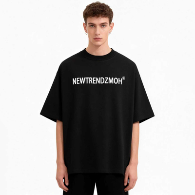 ZMOH圆领纯棉落肩短袖2026年夏季男士美式休闲字母上衣透气女T恤