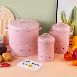 家用厨房开孔土豆马铃薯桶葱姜986洋蒜储存葱透气避光罐桶收纳箱