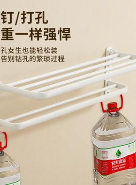 浴室置物架奶油风巾架毛架浴白色纳太空铝免巾打FML-031孔卫生间