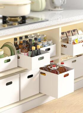 厨房收纳盒橱柜整理YAx3sGGb杂物收纳桌物面直角物储盒水槽下分层