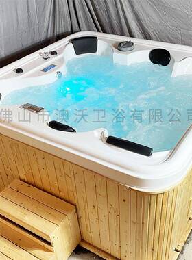 6人户外浴亚缸克力缸冲浪按摩15177恒温热浴加缸别墅花园温泉泡浴