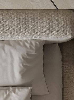 极现简布床技布代简约RRX布艺床主卧风米实木床科奶油榻榻双人床