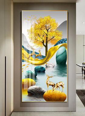 PKJ道现代简约版入户玄F7665TMM关装饰画7客厅走廊头过墙壁画竖挂