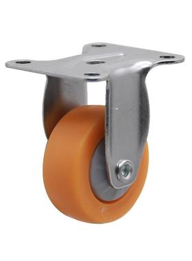 挂轻型无静轴发泡音橙色橡胶铬PP单轴橙色脚轮镀锌板加厚底防松螺