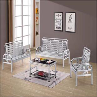 36不锈钢折椅子简约叠沙发床三两用椅叠子人排靠背座椅软皮可折沙