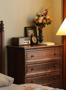 美式全实木五简斗柜黑胡桃收木斗橱WIA现中古纳储物柜代约客厅餐