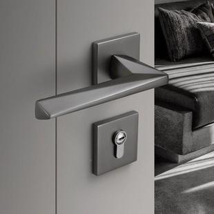 门黑锁室灰内卧室型KLG房门锁分体木门把手家用通用58磁吸锁锁芯