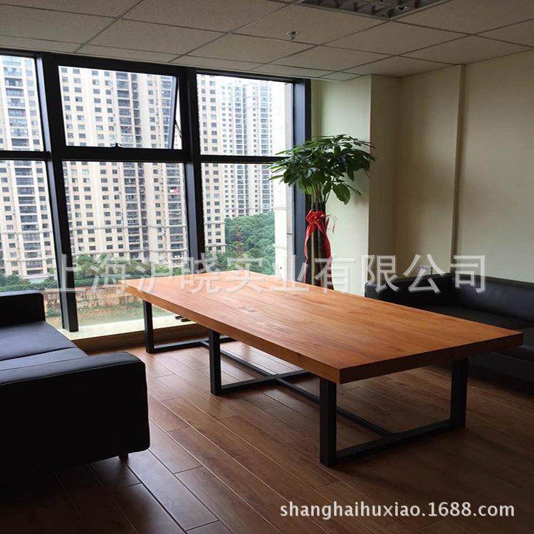 长条桌形会议桌长商用餐无品牌/桌组椅合办公桌长桌实木长桌子铁