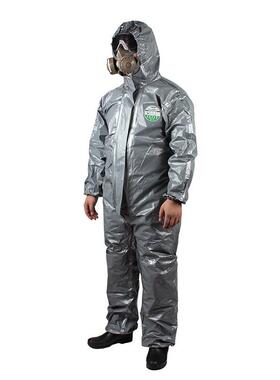 CT3S42凯麦斯LLF3防化服防带帽连衣灰色防护服化学品耐8酸体碱