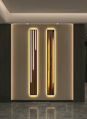 现代轻奢入户进门玄装关画抽象竖版窄长条发灯JO220516光氛围画饰