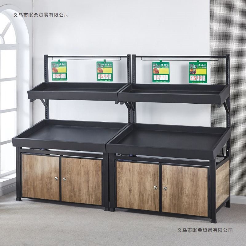 超市货架果蔬货架促销台展示架蔬菜水果架中岛单双层生鲜店便利店