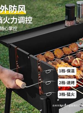烧烤子家用烤架户外折叠便携新露营大号烧款木炭炉烤肉F97JJT5M架