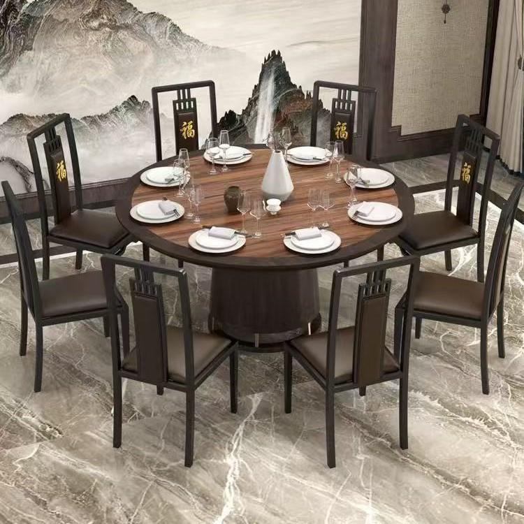 新中式餐艺椅家ZHC用复古椅子饭靠背商用酒店店铁舒餐椅宴会适靠