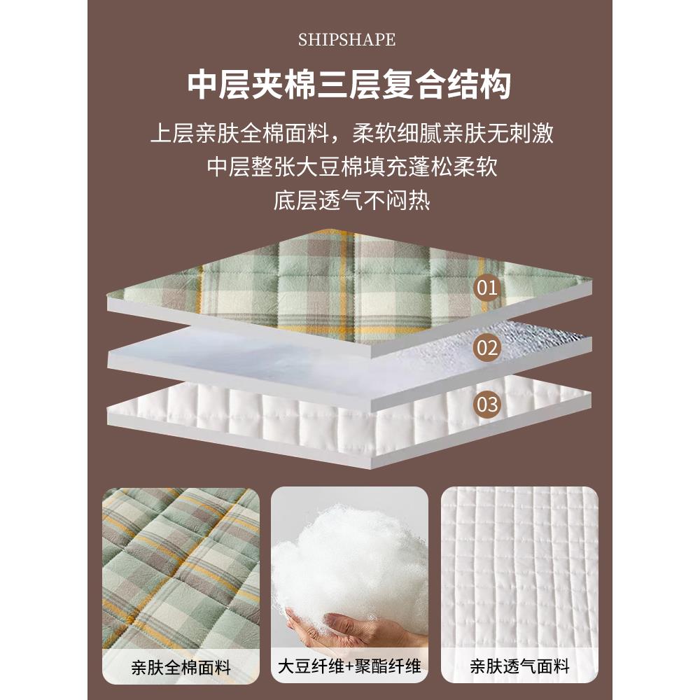 A纯棉加夹棉床套笠单类件2025新款全棉厚床垫保护罩床床罩三wl-xj
