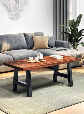 跨境艺凳子茶桌脚AWL重型铁支几实撑架梯形木桌腿长方形铁架吧台