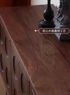 北美胡黑桃木实木古风中电视柜日式复客厅樱桃木古原木落地储DSFG