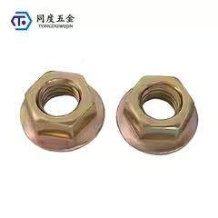 镀锌JKV齿法兰六角螺母防带螺丝彩锌滑法兰面帽锁紧六角螺母