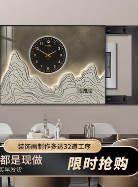 电表箱装画钟表现代简约电子静XY858685音万年历配电箱遮饰挡家带