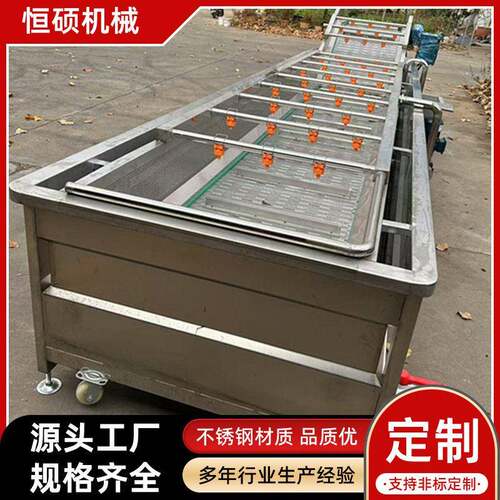 全自动气泡清洗机 橘子大枣清洗机流水线 蓝莓枸杞果蔬气泡清洗机