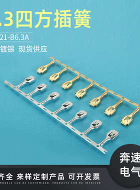 DJ621-B6.3A  250端子 DJ621-B6.3B 6.3四方插簧 6.3汽车插头端子