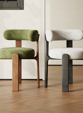 法式复古椅设计师实木餐椅2026新款中古风白蜡木椅单人高级休闲椅