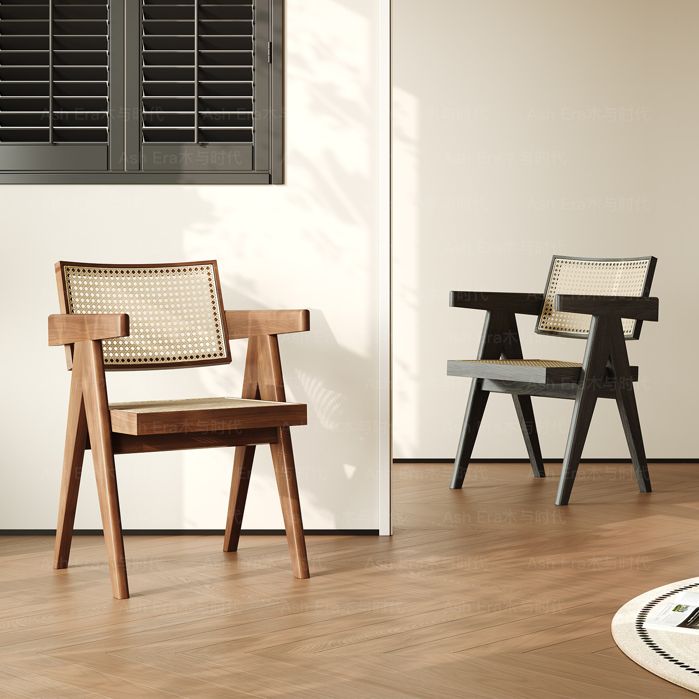 法式复古椅设计师实木餐椅2025新款中古风白蜡木椅单人高级休闲椅,住宅家具,餐椅,淘宝优惠券,粉丝福利购,淘宝优惠卷