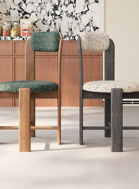 法式复古椅设计师实木餐椅2026新款中古风白蜡木椅单人高级休闲椅