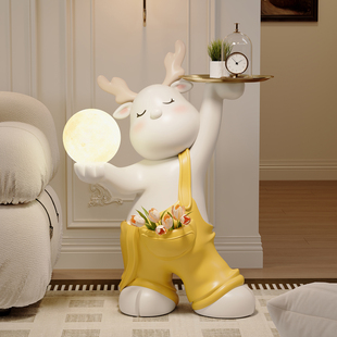 鹿落地灯客厅大型高端沙发旁电视柜装 饰品新婚礼物搬家乔迁新居