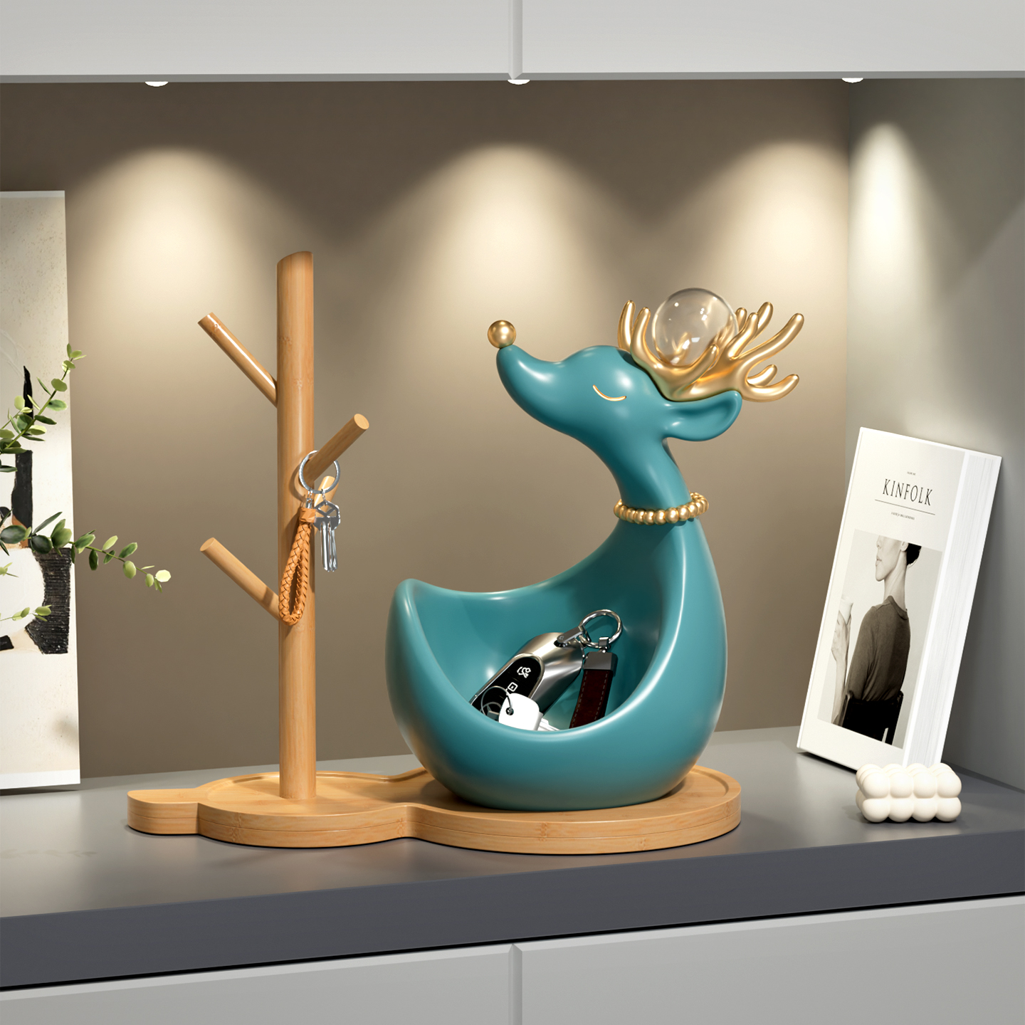 时尚鹿遥控器收纳电视柜摆件送礼