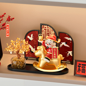 马上有钱财神爷摆件玄关门口桌面客厅乔迁之喜入宅礼物全套装 饰品