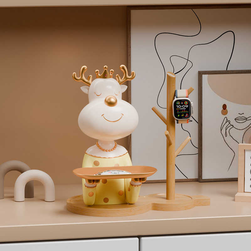 奶油风入户玄关钥匙收纳摆件高级感女孩口红化妆品收纳盒装饰礼物,家居饰品,装饰摆件,淘宝优惠券,粉丝福利购,淘宝优惠卷