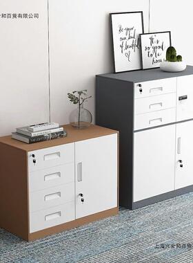 钢制办JUG公件柜铁密皮柜码锁柜活动柜桌下收纳柜矮柜床头文柜小