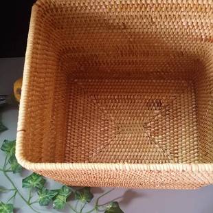 带越南4953藤编收纳箱物品工杂物收纳筐手整理框盖储物整理箱