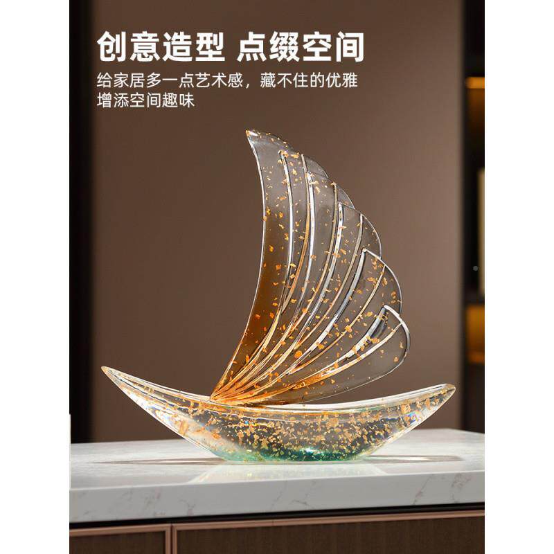 【帆风】帆船摆ALJ件简约帆风顺轻一一奢高档客厅装饰品顺电视柜