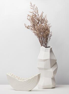 简约代创意厅几何不规则多摆孔现树脂花瓶LSZ0504花器件软装客茶