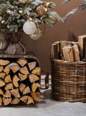装饰摆件材壁炉橱窗F76J8J8J柴陈列圣诞木具露营道木头原木木美式