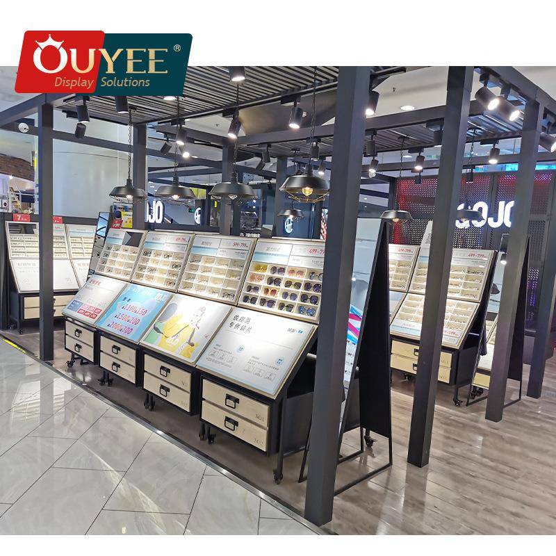 时尚眼展示柜FRL货架木陈质烤漆眼镜展示架片多层镜列镜柜产品促