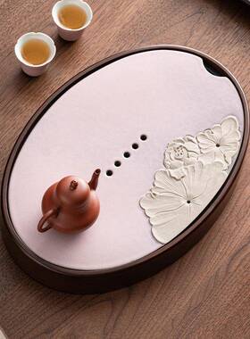 窑变圆形23JS0323茶盘家用客厅型功夫干泡台茶盘托盘瓷茶具储小水