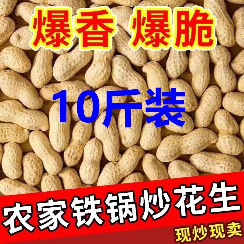 原味炒熟花生农家铁锅炒花生现炒现卖带壳熟花生新鲜花生5斤年货