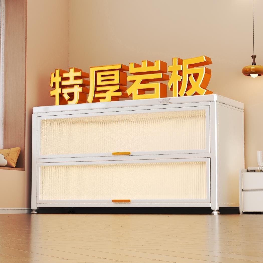 婴儿喂养台岩板收纳柜宝宝用品奶瓶纸尿裤置物架小户型多层储物柜