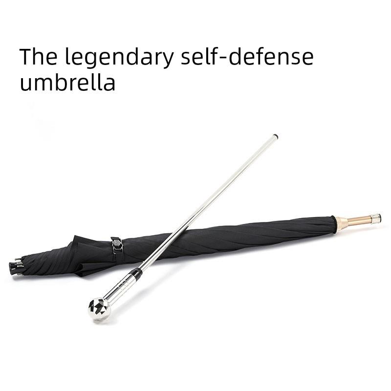 法律自卫防雨伞，多功能破窗可拉武士长柄伞，高端男士手杖伞