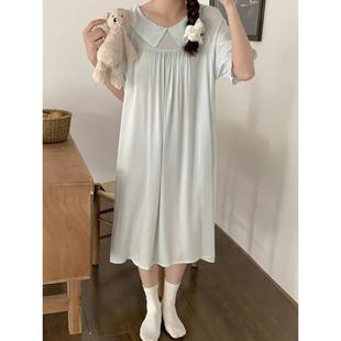 薄款 宫廷风公主睡裙夏季 甜美可爱棉绸睡衣家居服白色连衣裙可外穿