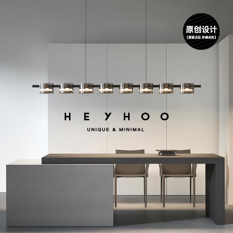 意式极简 餐厅吊灯现代简约吧台北欧设计师高端创意玻璃长条灯