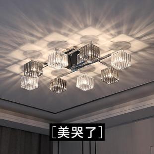 客厅灯2025年新款灯具现代简约轻奢水晶灯卧室客厅客厅灯大气吸顶
